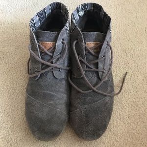 Toms Grey Suede Booties